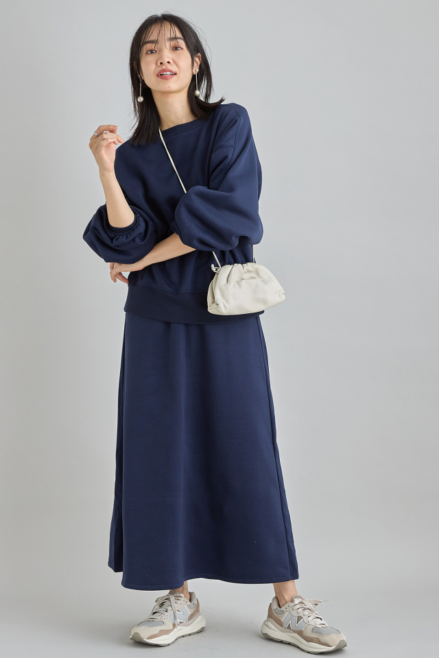 ふわ軽裏起毛スウェットサイドリブスカート※一部店舗のみ入荷