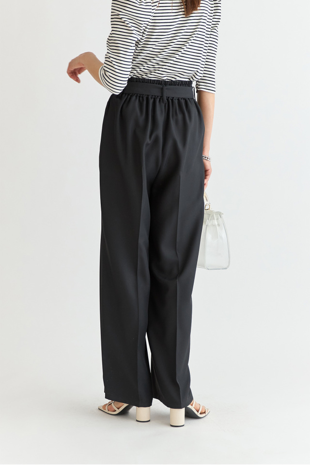 折り返しベルトセンタープレスワイドパンツ