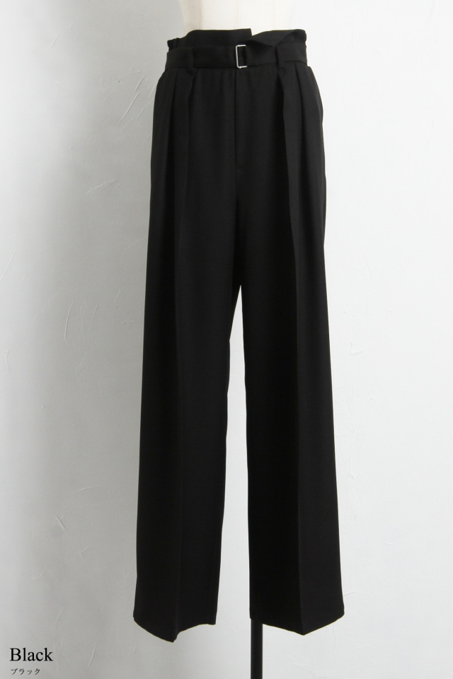 折り返しベルトセンタープレスワイドパンツ