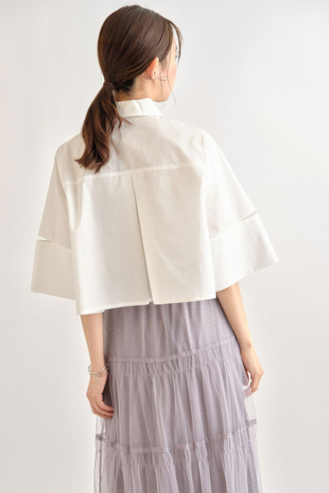 WEB限定】ショート丈ワイドカフスカットシャツ