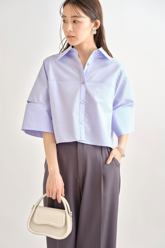 WEB限定】ショート丈ワイドカフスカットシャツ