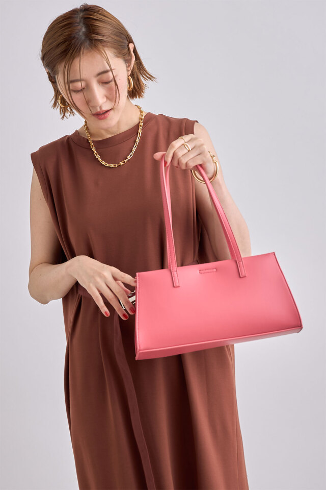 WEB限定】ガラス横長肩入れ手提げトート