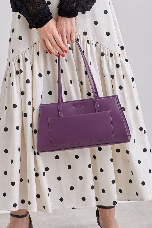 WEB限定】ガラス横長肩入れ手提げトート