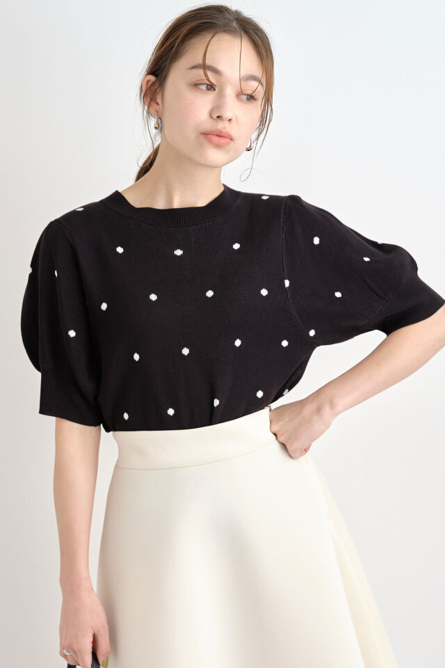 WEB限定】ドットジャガードニット