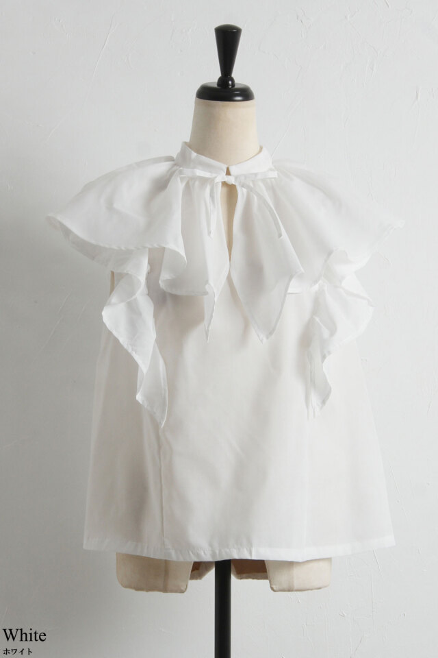 Lace Ladies ブラウス シャツ ダブルラウンドカラーフリル
