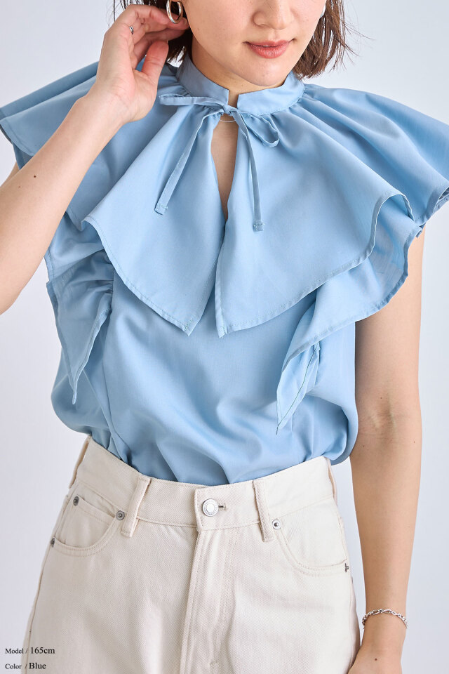 WEB限定】ダブルフリルブラウス 