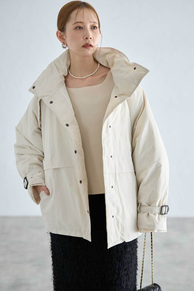 スタンドベルトフェイクダウンジャケット※一部店舗のみ入荷