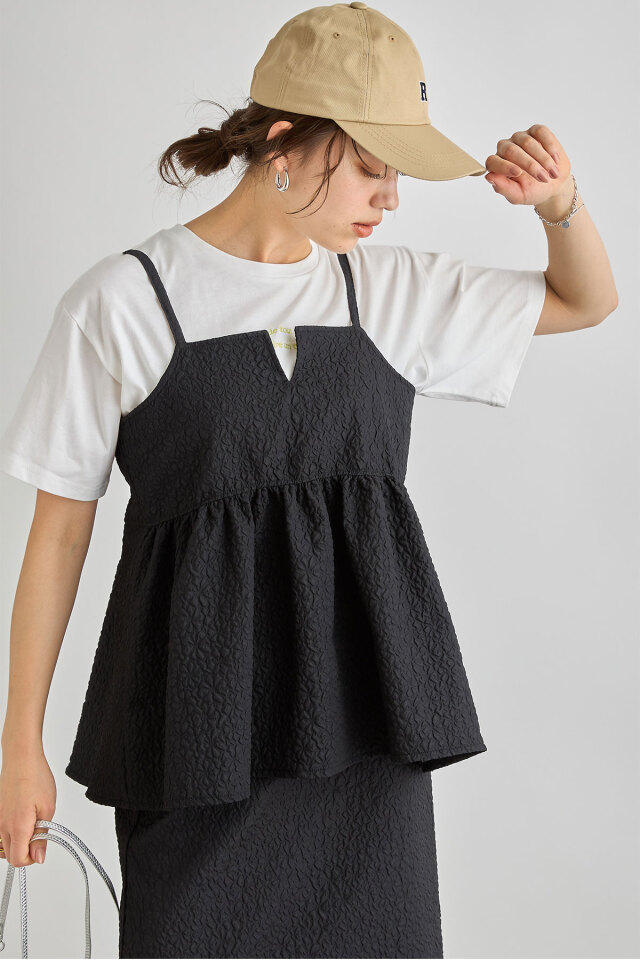 ふくれジャガードキャミトップス 