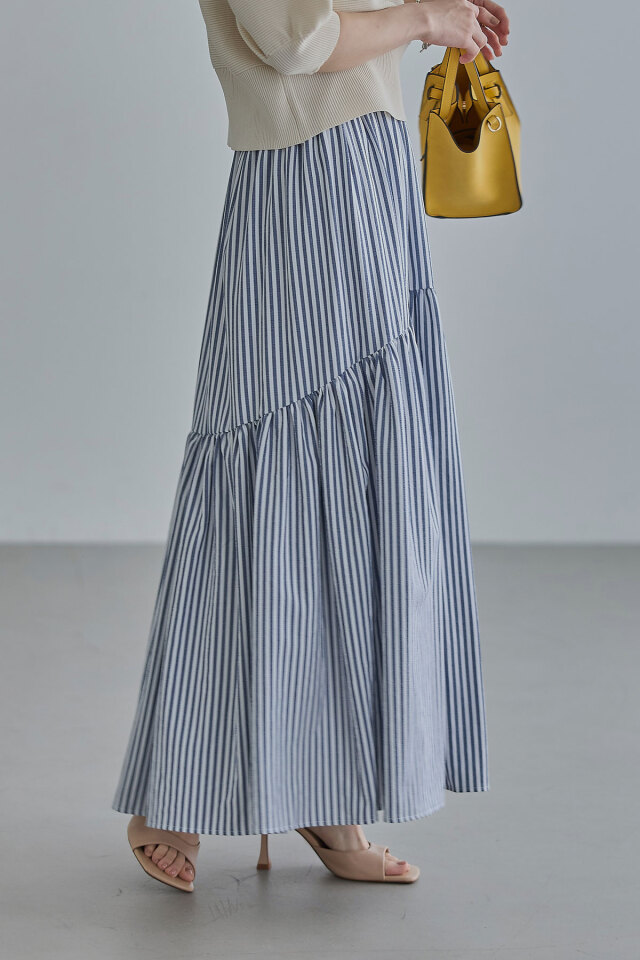 【 ３☆８ 様】23区 ストライプヨーロッパ製高級生地 スカートセットアップ WEB限定】サッカーストライプスカート