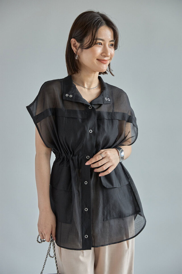 WEB限定】シアーポケット付きドロストベスト