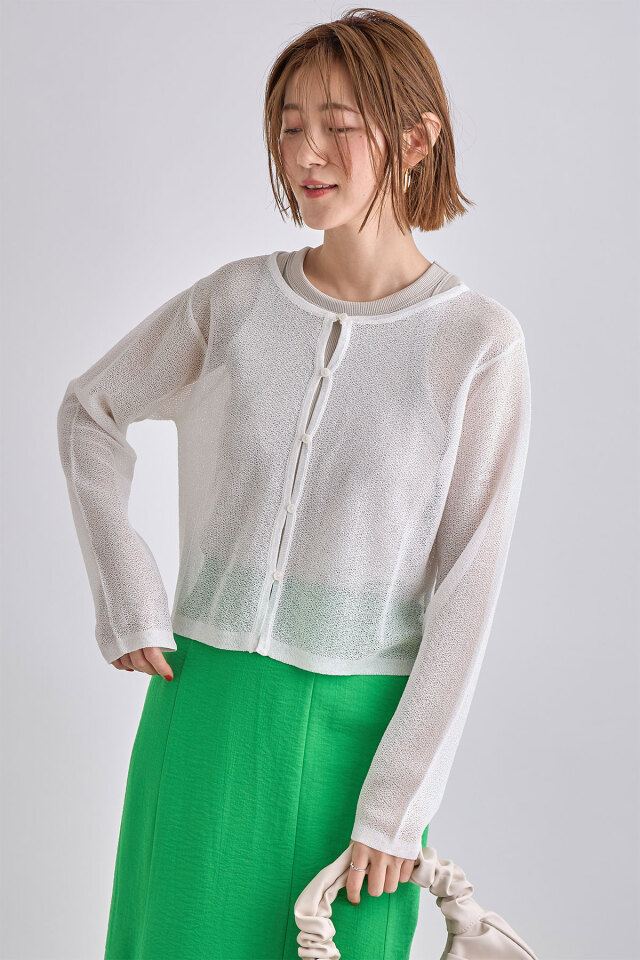 #anc エッセンシャル essentiel ヒロコビス HIROKOBIS カーディガン 11 カーキ 黄緑 チェック シルク混 レディース [942824] anc エッセンシャル essentiel ヒロコビス HIROKOBIS