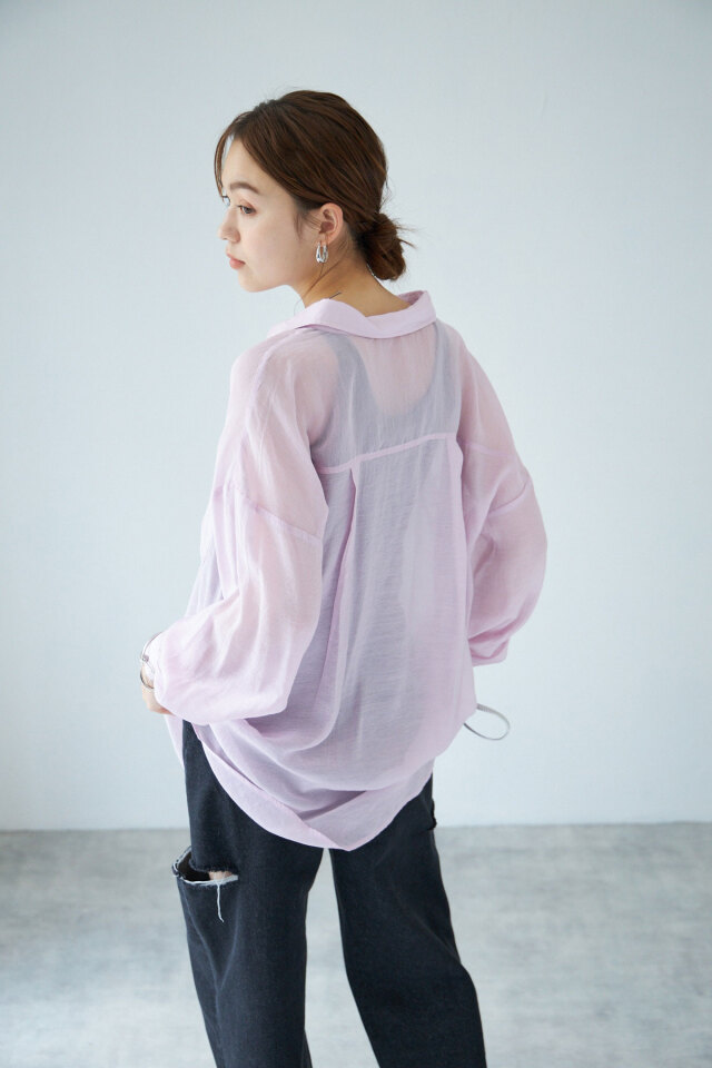 トップス 70hachi ポケット付きシアーシャツ※一部店舗のみ入荷