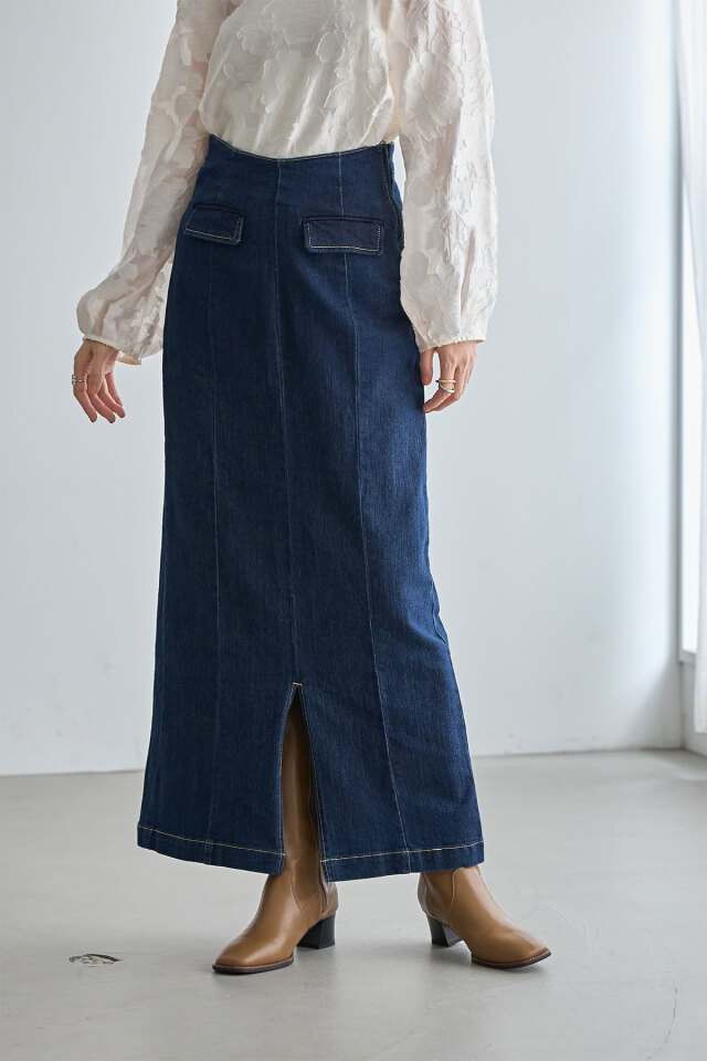 WEB限定】リサイクルデニムタイトスカート