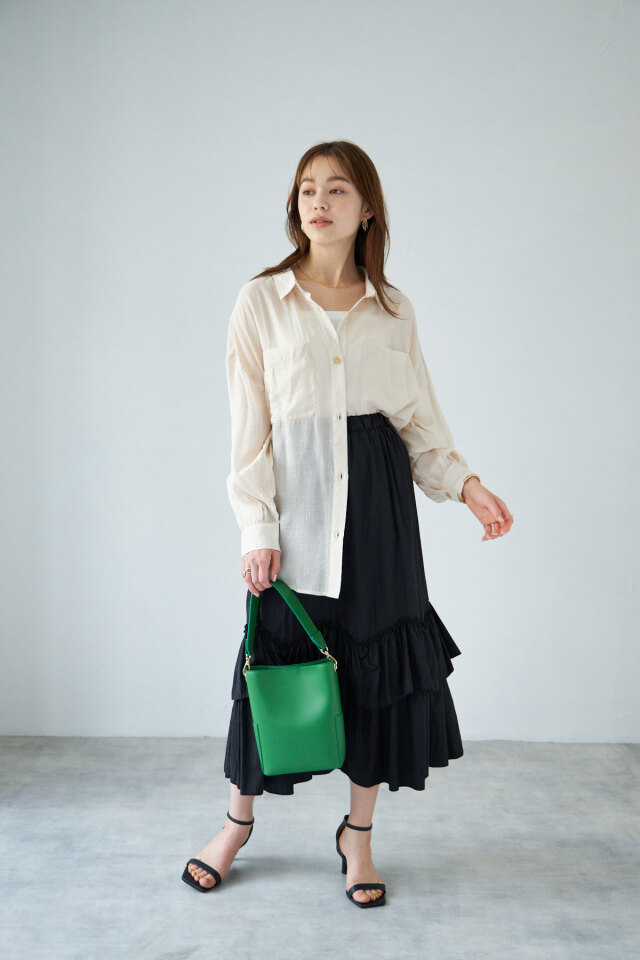 WEB限定】ギャザーフリルティアードスカート