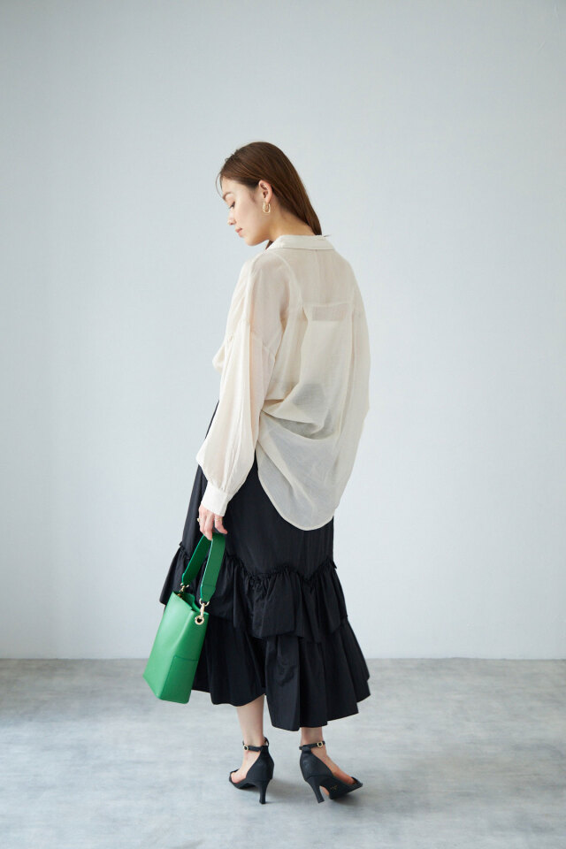 週末更にお値下げ！今期新作Sov. / フリルギャザースカート WEB限定】ギャザーフリルティアードスカート