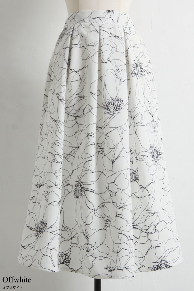 WEB限定】ラインフラワースカート 