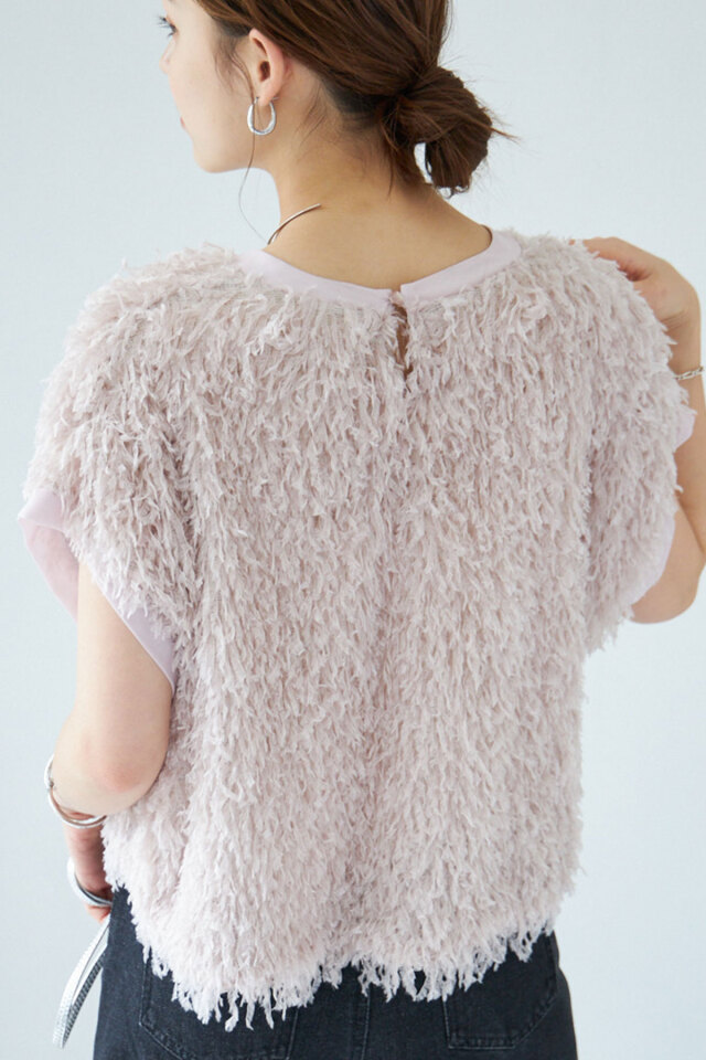 フリンジレースカットプルオーバー
