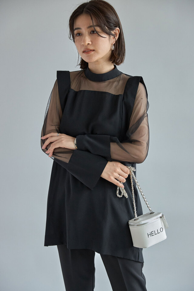 journalstandardluxe universalutilityブラウス WEB限定】デコルテシースルーチュニックブラウス