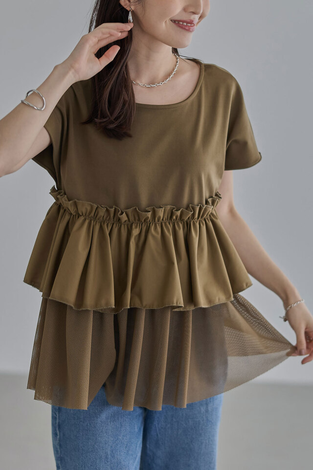 7月16日午前0:00WEB限定再販！バリアスティアードフリルトップス