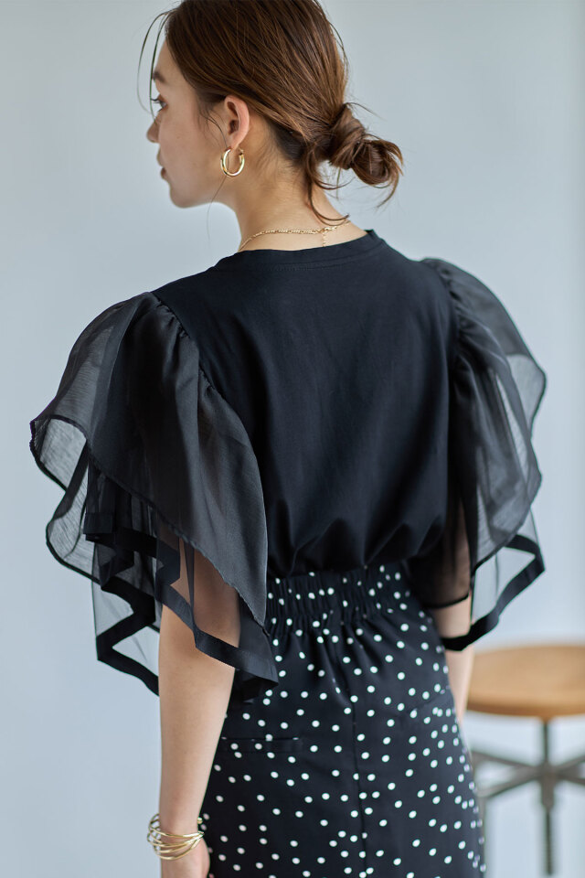 WEB限定】シアーフレアスリーブトップス