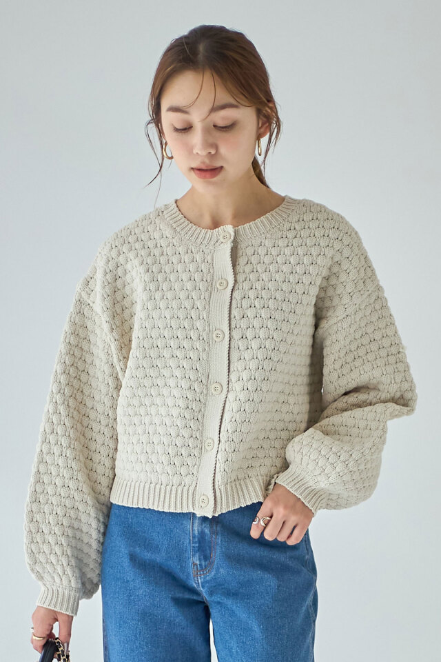 WEB限定】ポップコーン編み前後2WAYカーディガン