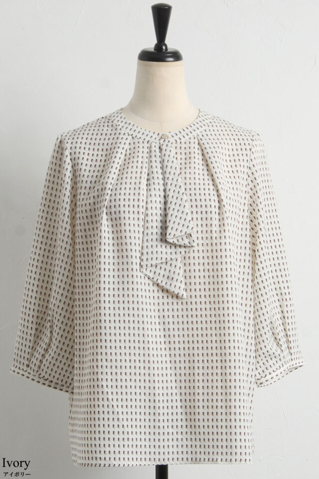 【LEONARD SPORT】薄手ブラウス/幾何学模様/総柄/美品 LEONARD SPORT】薄手ブラウス/幾何学模様/総柄/美品 LEONARD