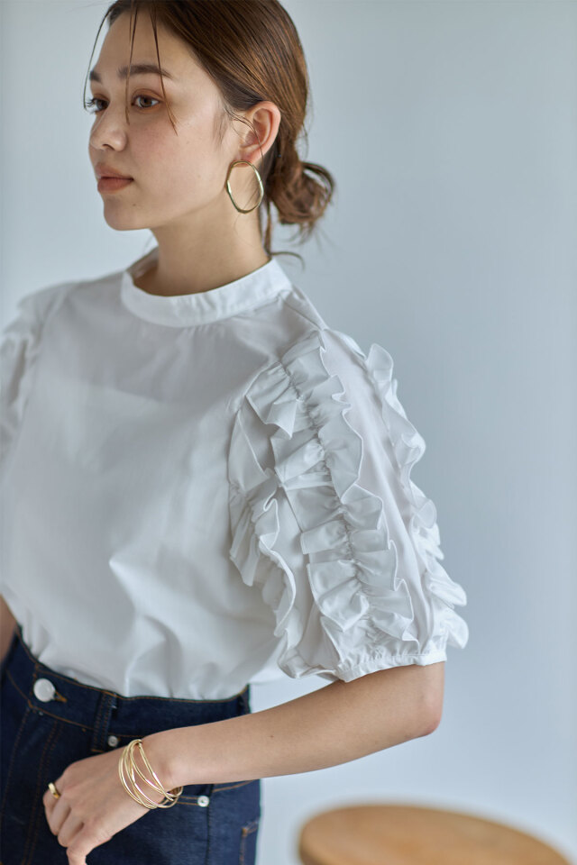 WEB限定】フリルスリーブブラウス