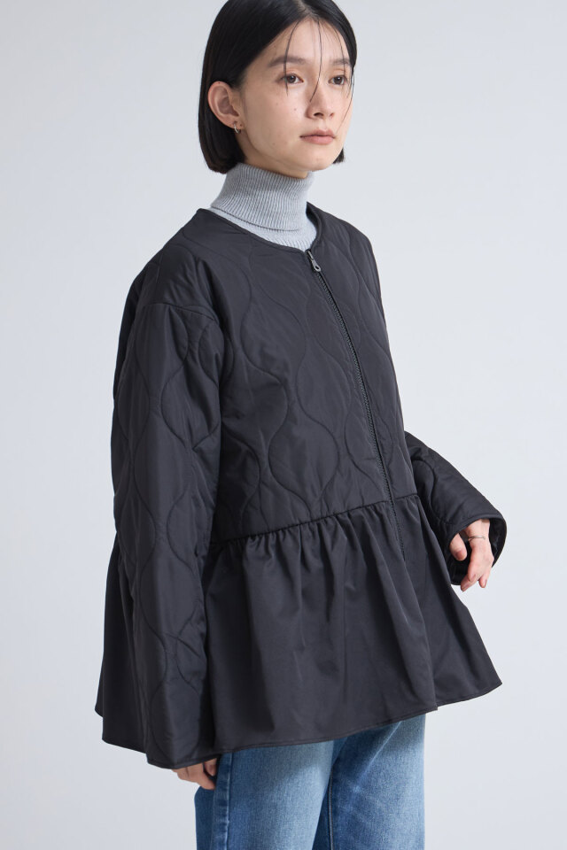 ペプラムキルティングショートコート※一部店舗のみ入荷