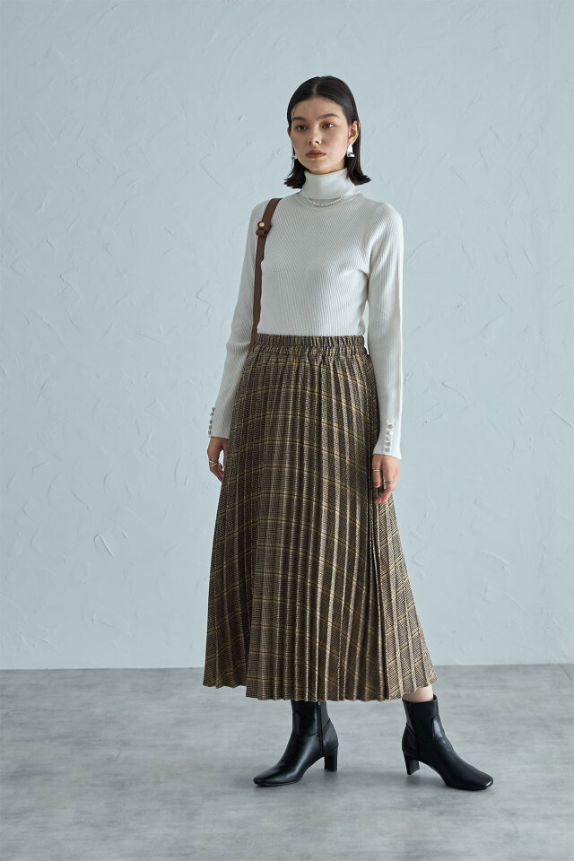 (˶'ᵕ'˶)⸝♡様　アコーディオンスカート　ラップスカート　プリーツ　チェック 先染めチェックアコーディオンプリーツスカート※一部店舗のみ入荷