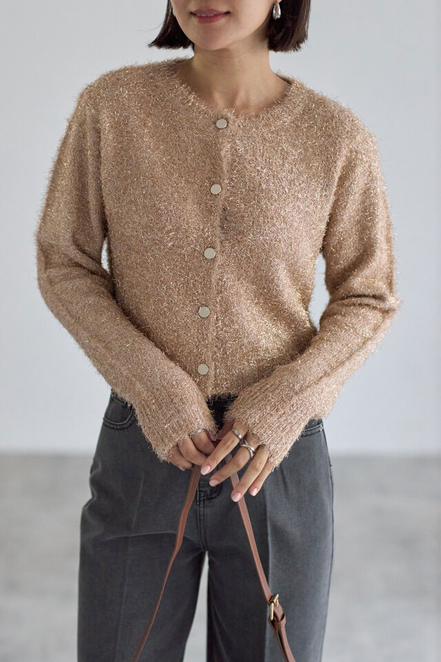 ラメフェザーカーディガン※一部店舗のみ入荷