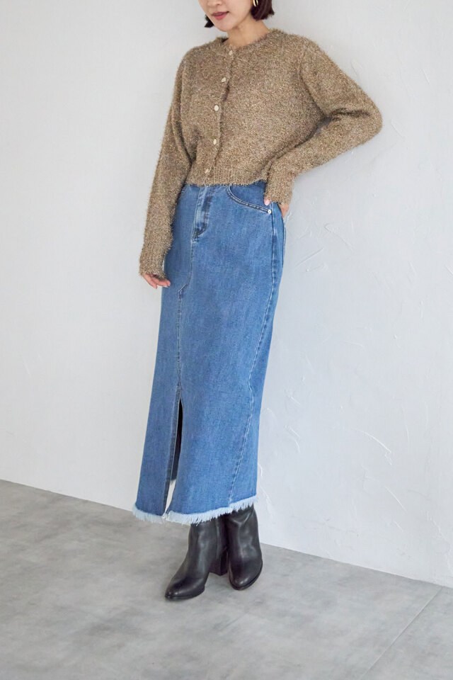 ラメフェザーカーディガン※一部店舗のみ入荷