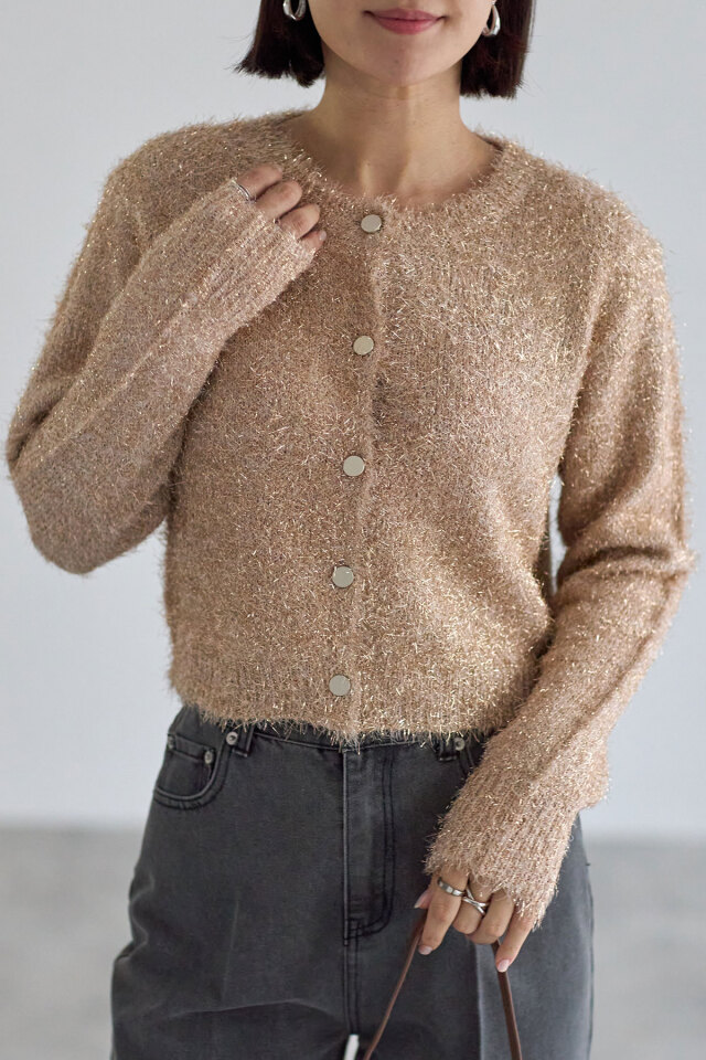 ラメフェザーカーディガン※一部店舗のみ入荷