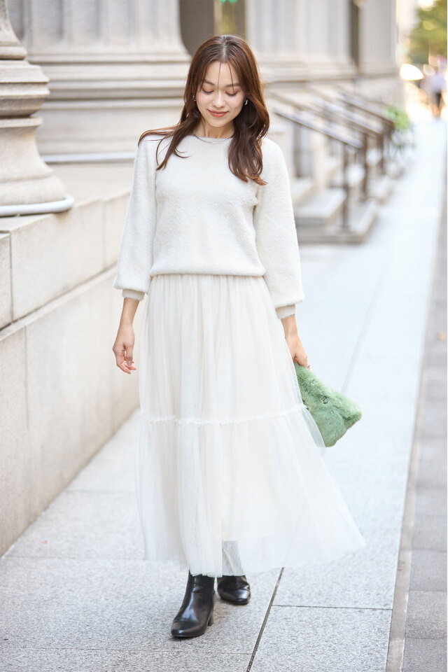 ティアードチュールスカート