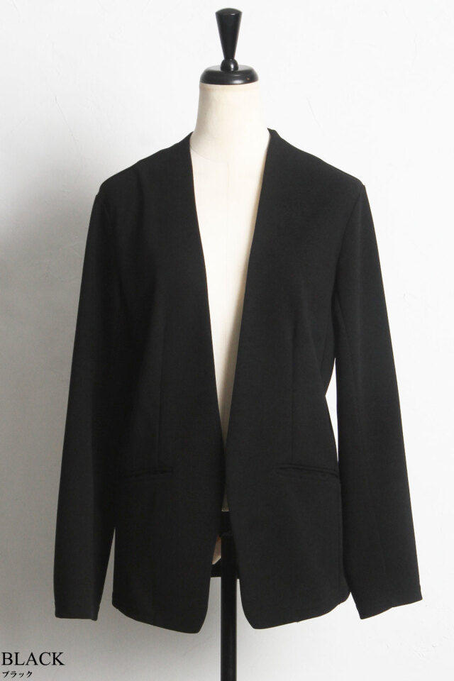カットジョーゼットノーカラージャケット