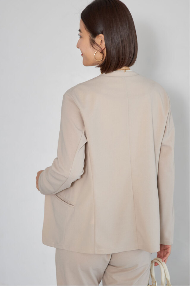 カットジョーゼットノーカラージャケット