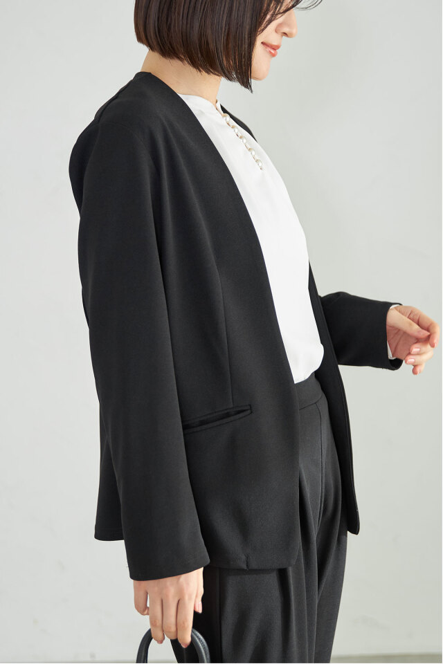 カットジョーゼットノーカラージャケット※一部店舗のみ入荷