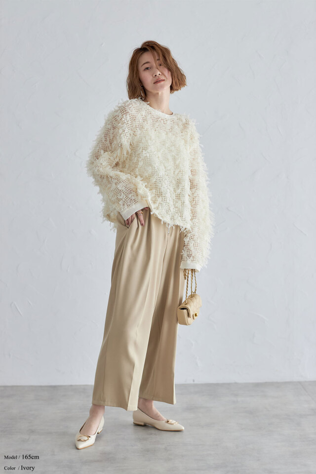 WEB限定】チュールスモッキングプルオーバー