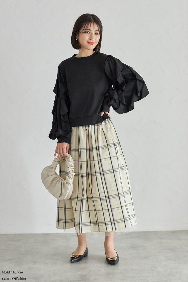 ダブスタ ミラノリブ×タフタリバーシブルスカート ESSENTIAL / グロッシータフタスカート BOTTOMS Night STORE