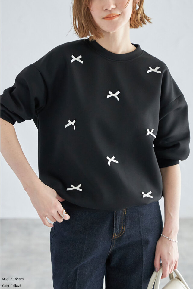 and marry フロントリボントップ ブラック and marry フロントリボン