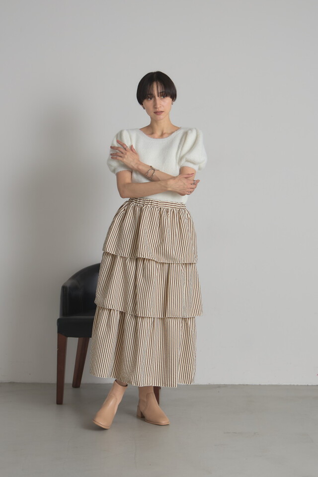 サッカーストライプティアードスカート※一部店舗のみ入荷