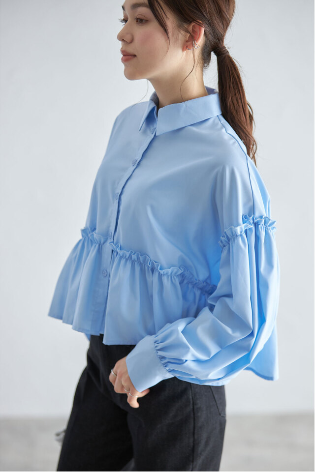 ■専用■美品 INED 2,3万円 ギャザーブラウス ボリュームスリーブブラウス ボリュームスリーブギャザーブラウス｜ウォッシャブル/撥水/ストレッチ