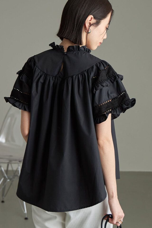 美品✨sandro paris サンドロ レース リボン ブラウス コットン