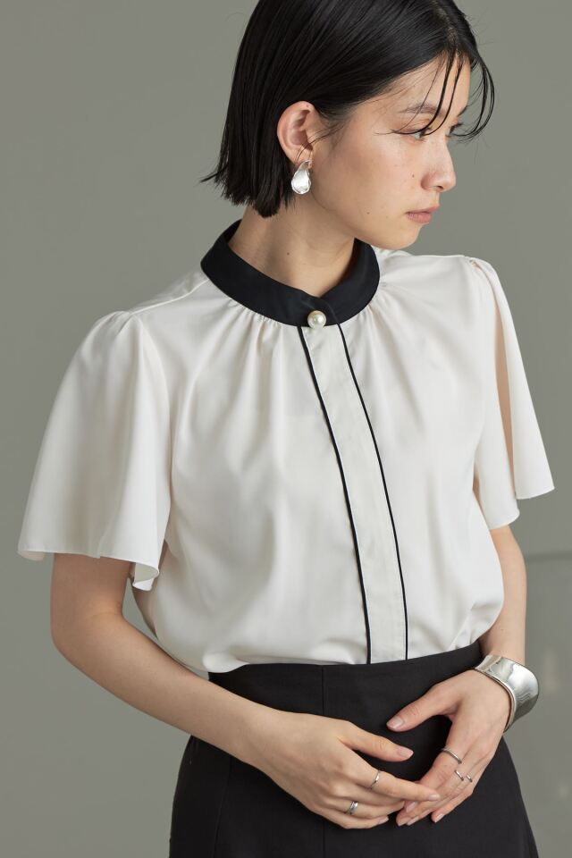 ベネシャンバイカラーブラウス※一部店舗のみ入荷