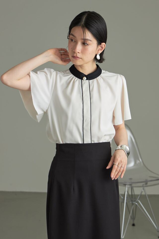 ベネシャンバイカラーブラウス※一部店舗のみ入荷