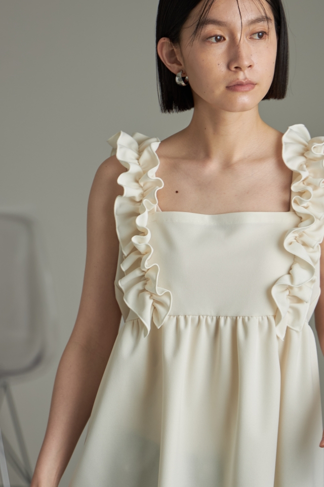 WEB限定】カットジョーゼットフリルキャミソール