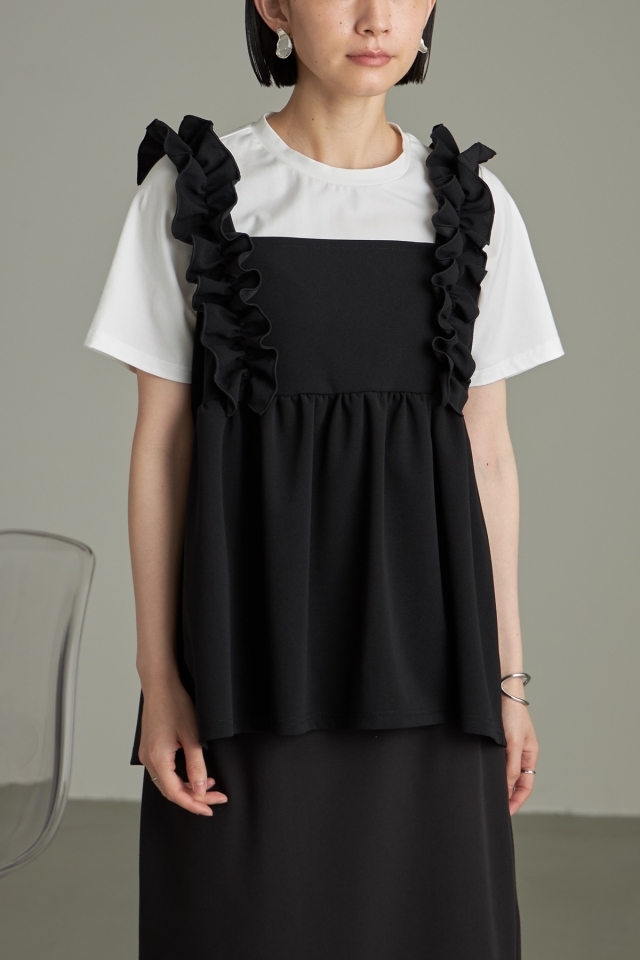 WEB限定】カットジョーゼットフリルキャミソール