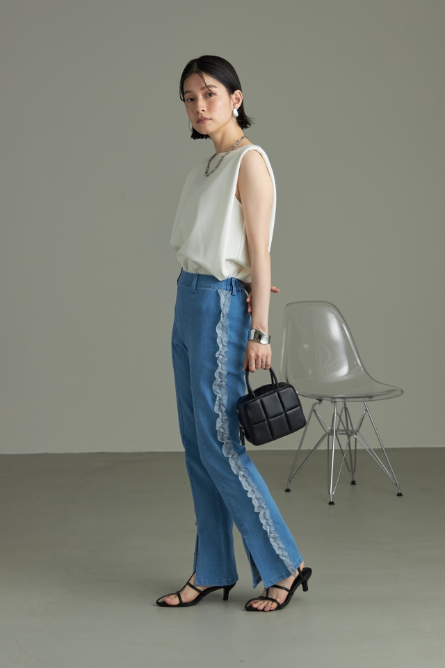 WEB限定】オーガンジーフリルパンツ