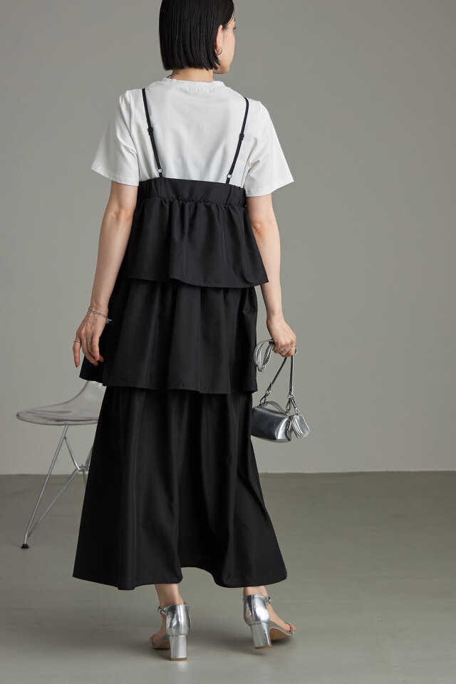 【関税込み】FLORE FLORE ブラック Joline ミディアムワンピース ブラックフラワーワンピース | DRESS | OBLI