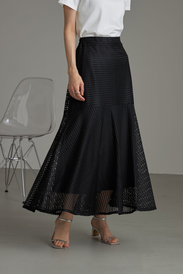 メッシュレースフレアスカート
