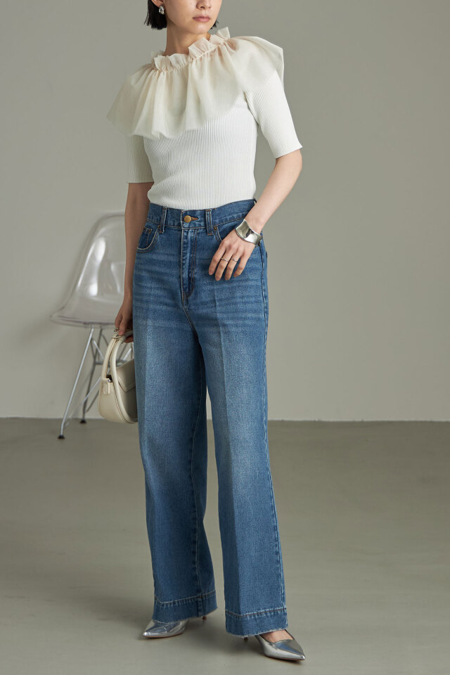 WEB限定】マルチWAYチュールフリルカラー